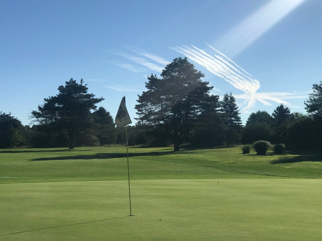 View of Golf Course Green with flag over hole