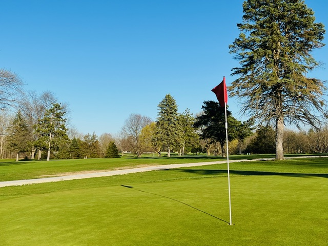 sunset view of golf course